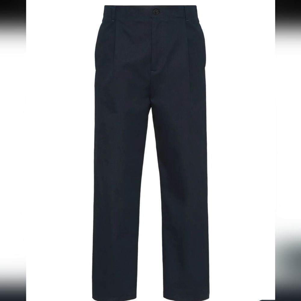 VALENTINO Cotton Straight Leg Pleated Cotton Trousers Size 36